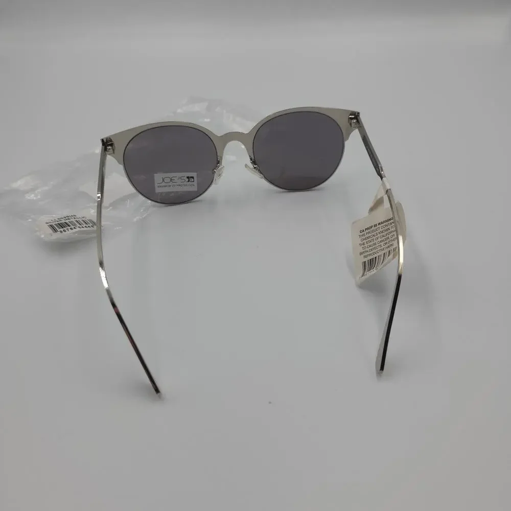 Joe’s Jeans Women's Browline Geometric Cat Eye Sunglasses in Silver Metallic